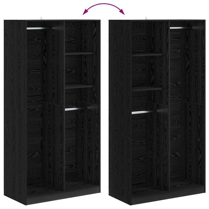 Dulap cu raft Stejar negru 100 x 50 x 200 cm Lemn compozit - WALTI WALTI