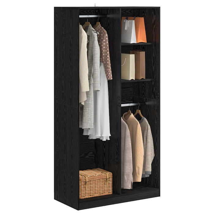 Dulap cu raft Stejar negru 100 x 50 x 200 cm Lemn compozit - WALTI WALTI
