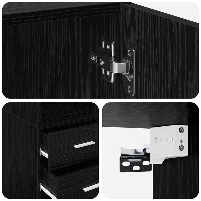 Dulap de depozitare cu rafturi Stejar Negru 70 x 42,5 x 225 cm WALTI