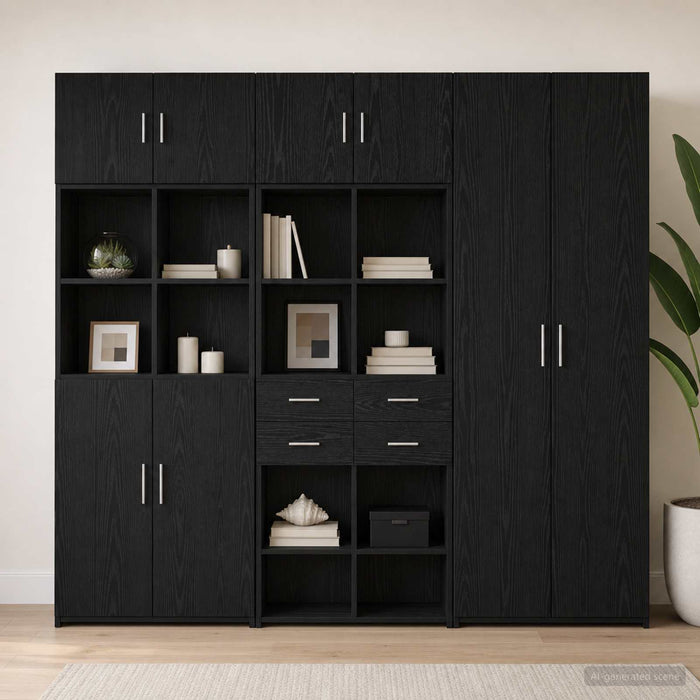 Dulap de depozitare cu rafturi Stejar Negru 70 x 42,5 x 225 cm WALTI