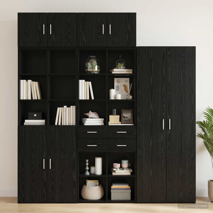 Dulap de depozitare cu rafturi Stejar Negru 70 x 42,5 x 225 cm WALTI