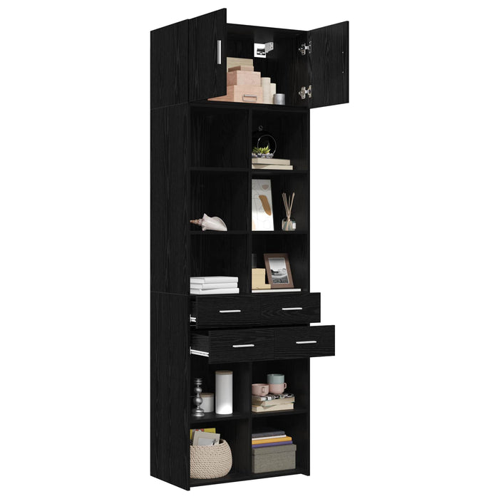 Dulap de depozitare cu rafturi Stejar Negru 70 x 42,5 x 225 cm WALTI
