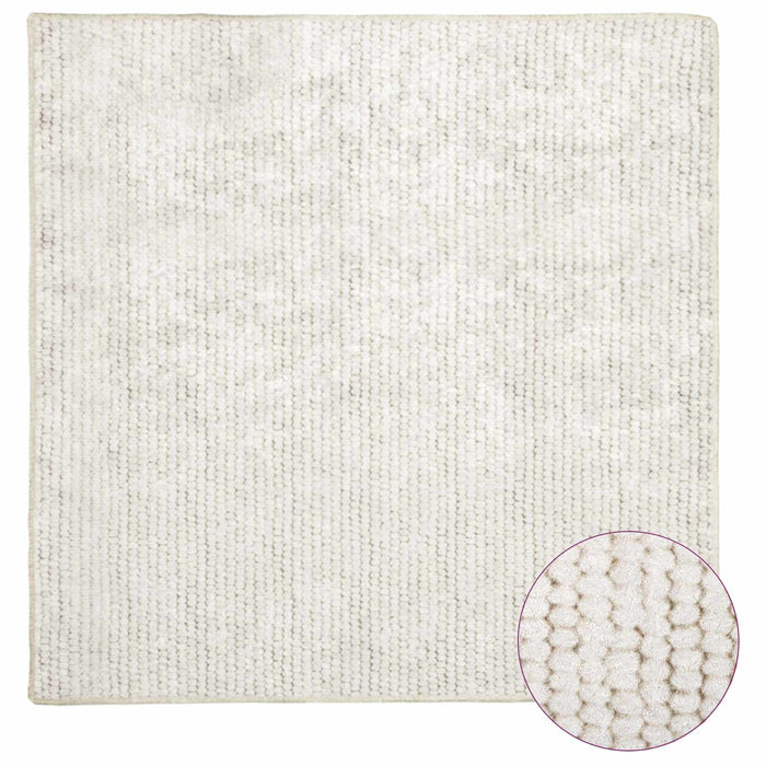 Covor Crem 100 x 100 cm 100% Polyester 3 mm Spălabil WALTI