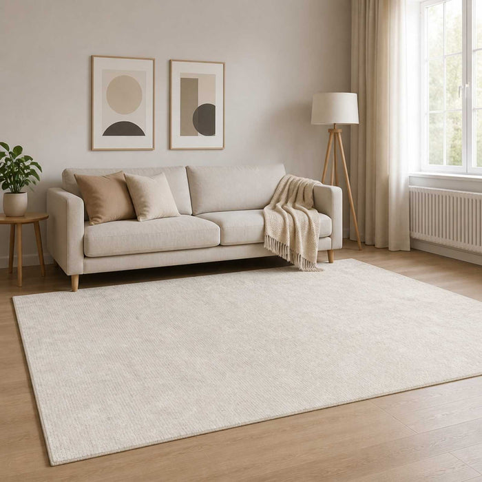 Covor Crem 120 x 180 cm 100% Polyester 3 mm Spălabil WALTI