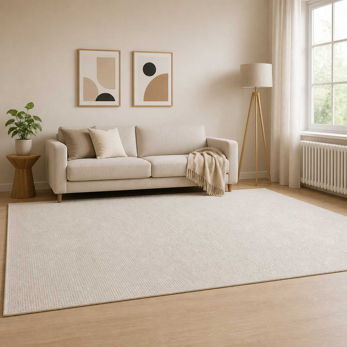 Covor Crem 160 x 230 cm 100% Polyester 3 mm Spălabil WALTI