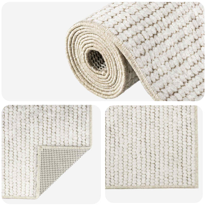 Covor Crem 160 x 230 cm 100% Polyester 3 mm Spălabil WALTI