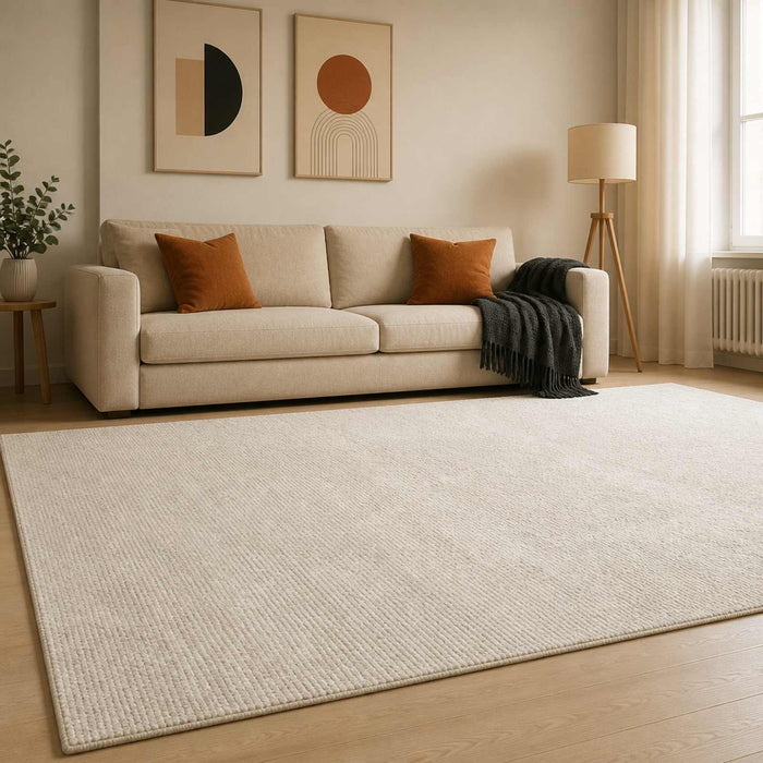 Covor Crem 300 x 400 cm 100% Polyester 3 mm Spălabil WALTI