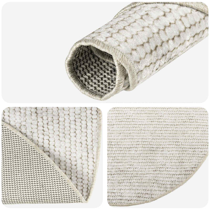Covor Crem Ø 120 cm 100% Polyester 3 mm Spălabil WALTI