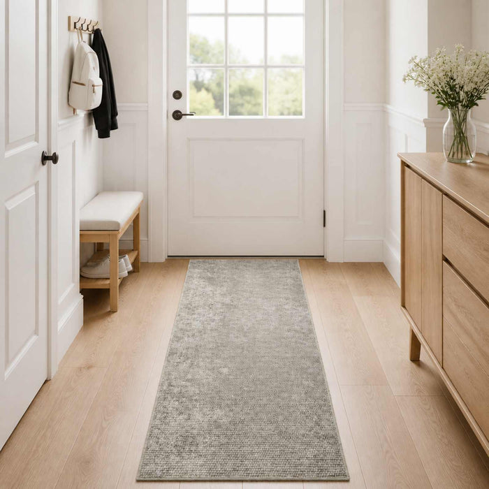 Covor Bej 100 x 250 cm 100% Polyester 3 mm Spălabil WALTI