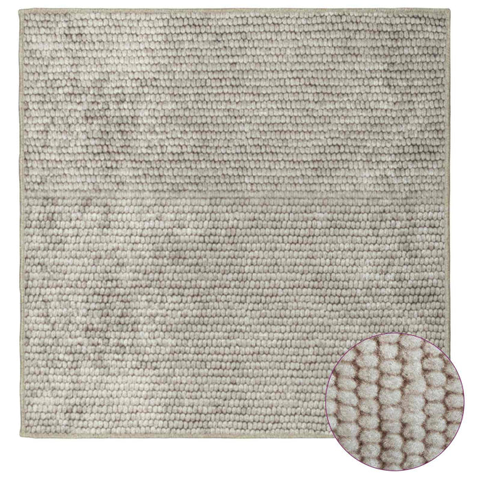 Covor Bej 100 x 100 cm 100% Polyester 3 mm Spălabil WALTI