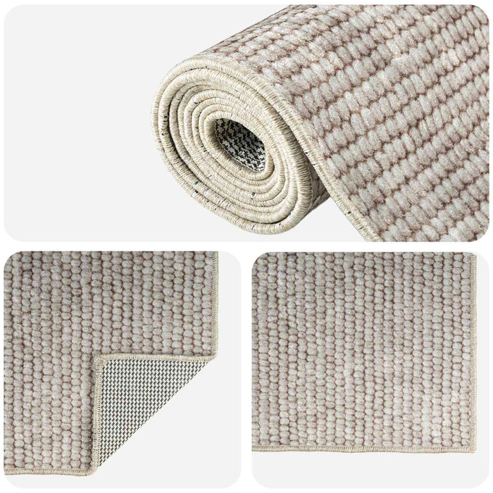 Covor Bej 100 x 150 cm 100% Polyester 3 mm Spălabil WALTI