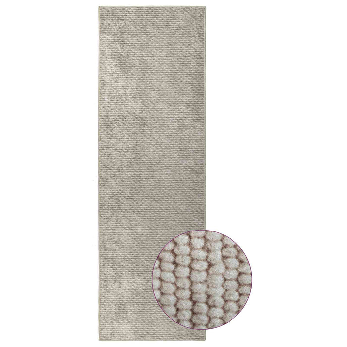 Covor Bej 100 x 400 cm 100% Polyester 3 mm Spălabil WALTI