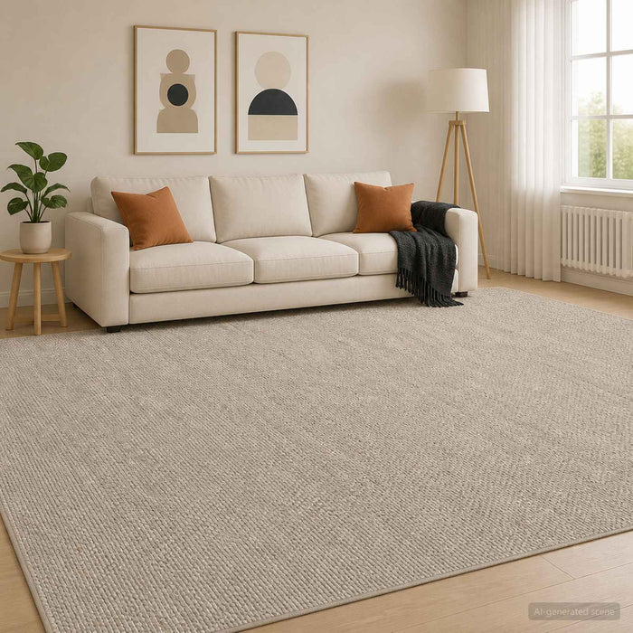 Covor Bej 300 x 400 cm 100% Polyester 3 mm Spălabil WALTI