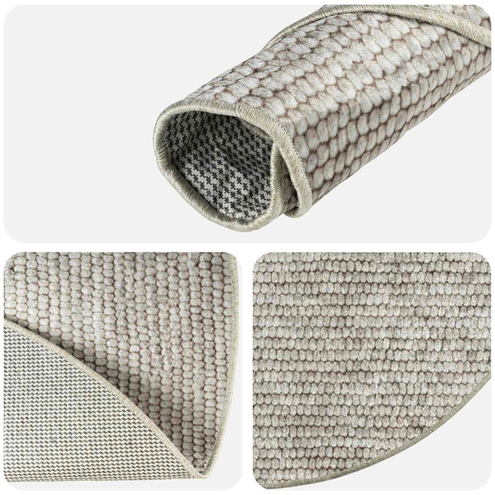 Covor Bej Ø 120 cm 100% Polyester 3 mm Spălabil WALTI