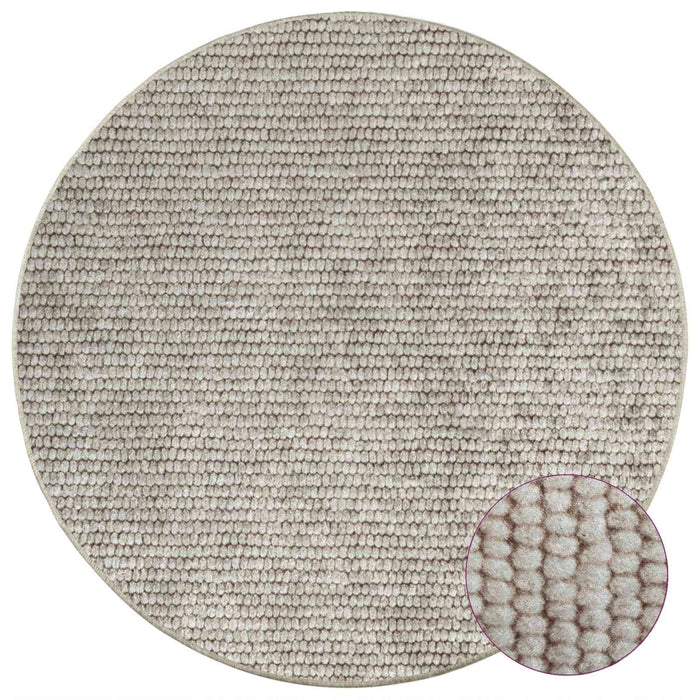 Covor Bej Ø 120 cm 100% Polyester 3 mm Spălabil WALTI