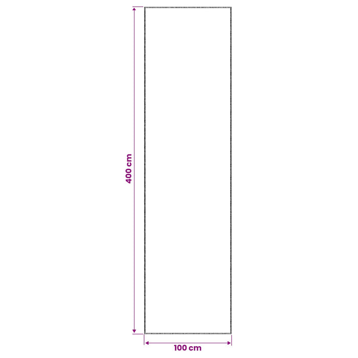Covor Gri 100 x 400 cm 100% Polyester 3 mm Spălabil WALTI