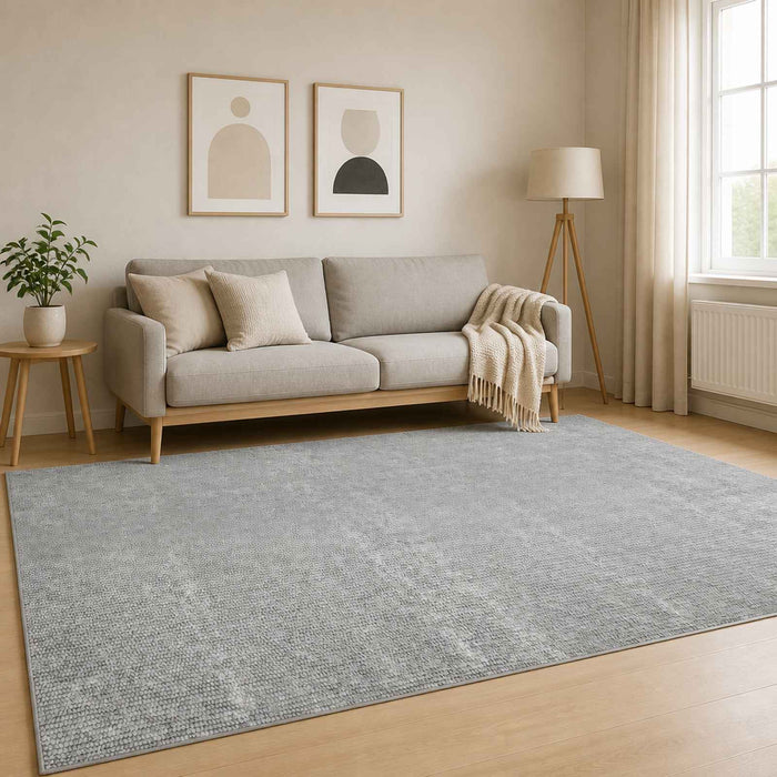 Covor Gri 120 x 180 cm 100% Polyester 3 mm Spălabil WALTI