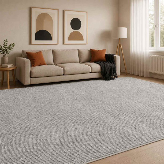 Covor Gri 300 x 400 cm 100% Polyester 3 mm Spălabil WALTI