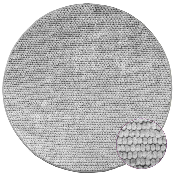 Covor Gri Ø 120 cm 100% Polyester 3 mm Spălabil WALTI
