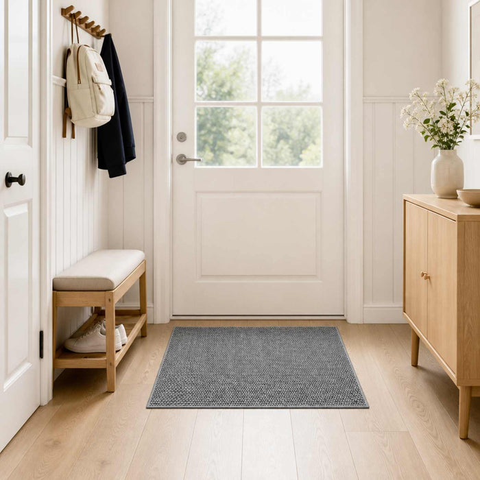 Covor Antracit 100 x 100 cm 100% Polyester 3 mm Spălabil WALTI
