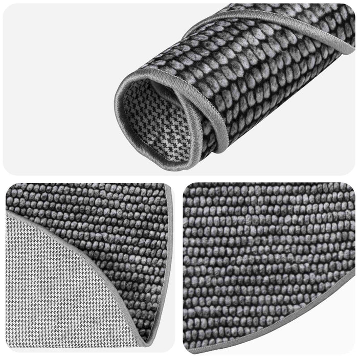 Covor Antracit Ø 120 cm 100% Polyester 3 mm Spălabil WALTI