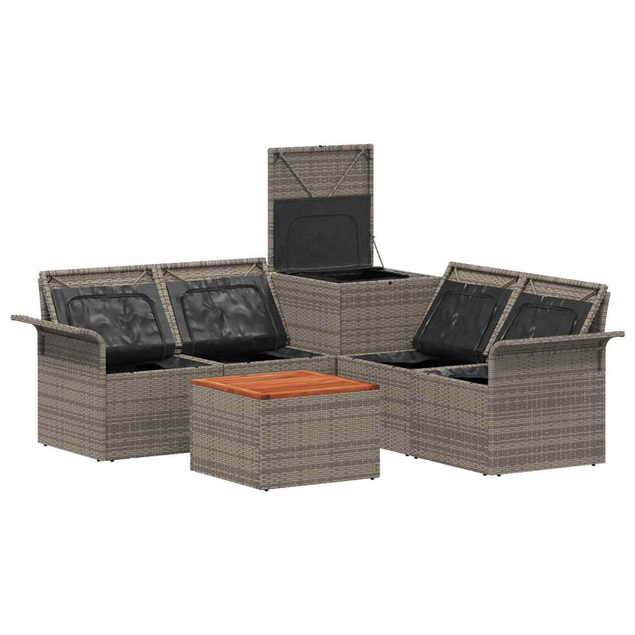 Set de canapea 6 pcs 4-Număr de locuri Gri și gri închis - WALTI WALTI