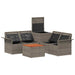 Set de canapea 6 pcs 4-Număr de locuri Gri și albastru marin - WALTI WALTI