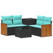 Set de canapea 6 buc. Negru și Albastru 55 x 55 x 37 cm - WALTI WALTI