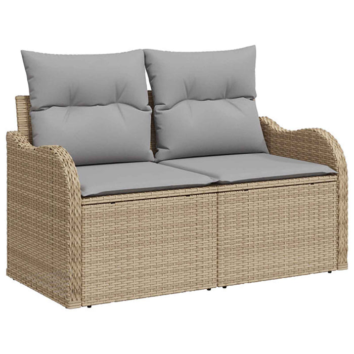 Set de canapea 5 buc. Beige și gri deschis Ratan poli și Oțel WALTI