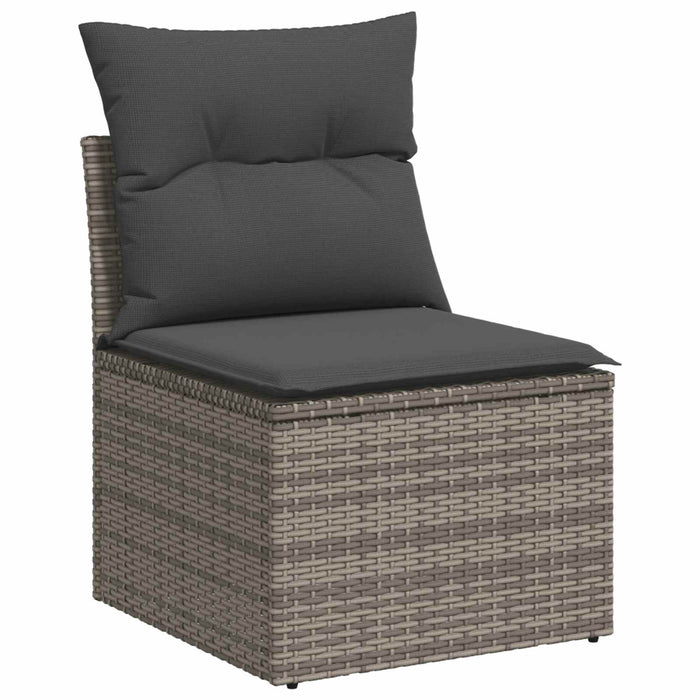 Set de canapea 5 buc. Gri și gri închis Ratan poli și Oțel WALTI