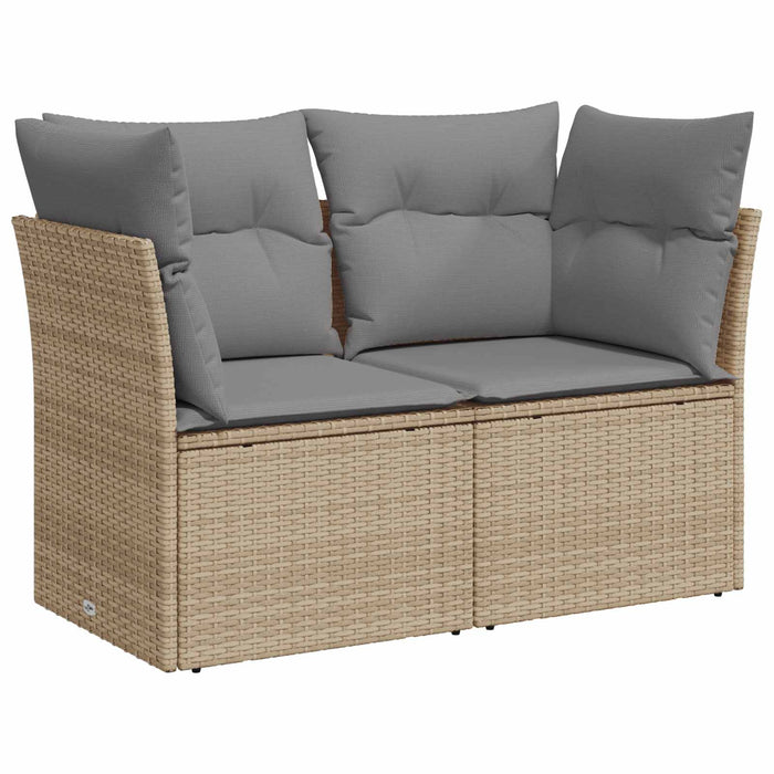 Set de canapea 5 buc. Beige și gri deschis Ratan poli și Oțel WALTI