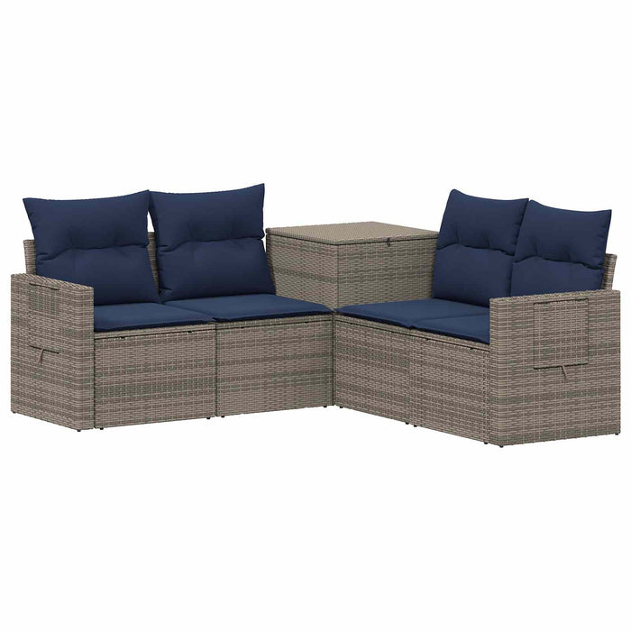 Set de canapea 5 buc. Gri și albastru marin 179 x 179 x 85 cm WALTI