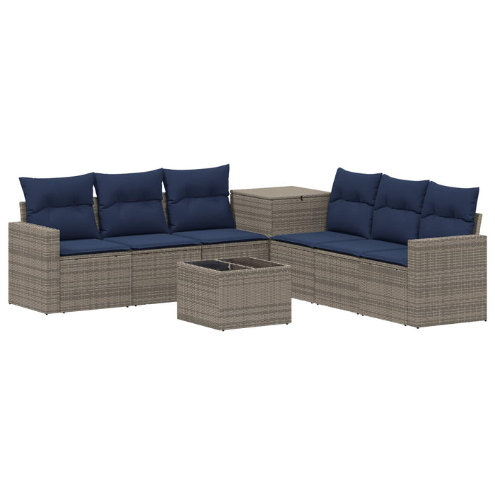 Set de canapea 8 buc. Gri și albastru marin 55 x 55 x 37 cm WALTI