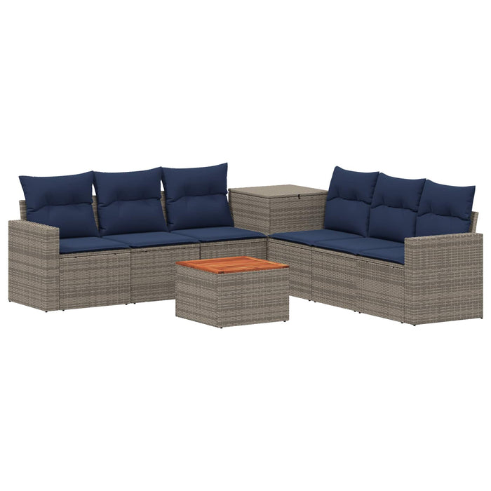 Set de canapea 8 buc. Gri și albastru marin 55 x 55 x 37 cm WALTI