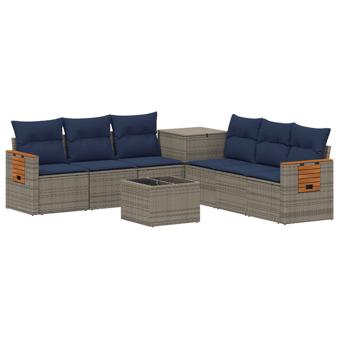 Set de canapea 8 buc. Gri și albastru marin 55 x 55 x 37 cm - WALTI WALTI