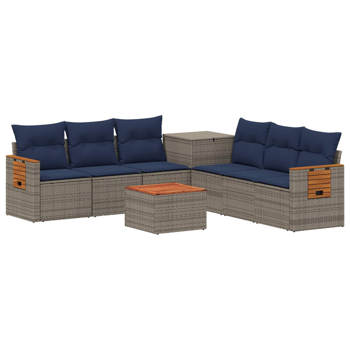 Set de canapea 8 buc. Gri și albastru marin 55 x 55 x 37 cm WALTI