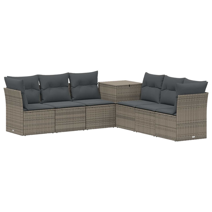 Set de canapea 7 pcs Gri și gri închis Ratan poli și Oțel WALTI