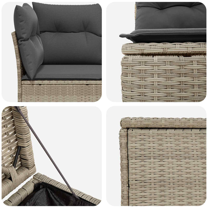 Set de canapea 7 pcs Gri deschis și gri închis WALTI