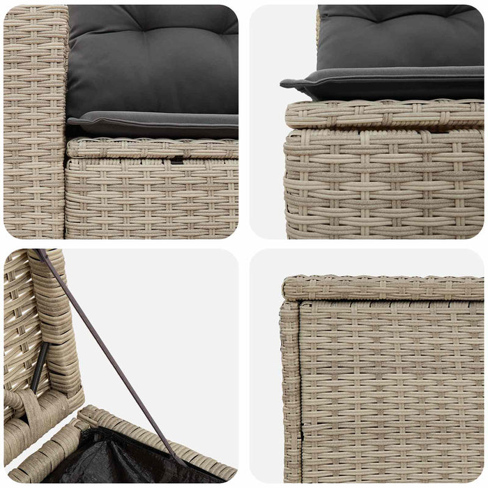 Set de canapea 7 pcs Gri deschis și gri închis WALTI