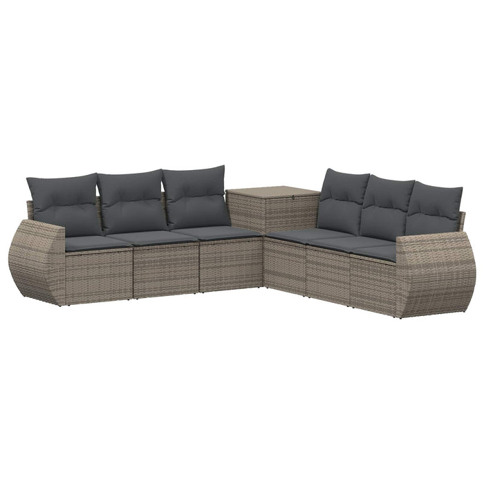 Set de canapea 7 pcs Gri și gri închis Ratan poli și Oțel WALTI