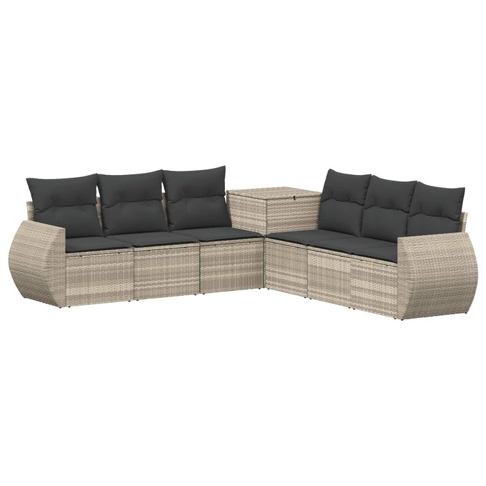 Set de canapea 7 pcs Gri deschis și gri închis WALTI