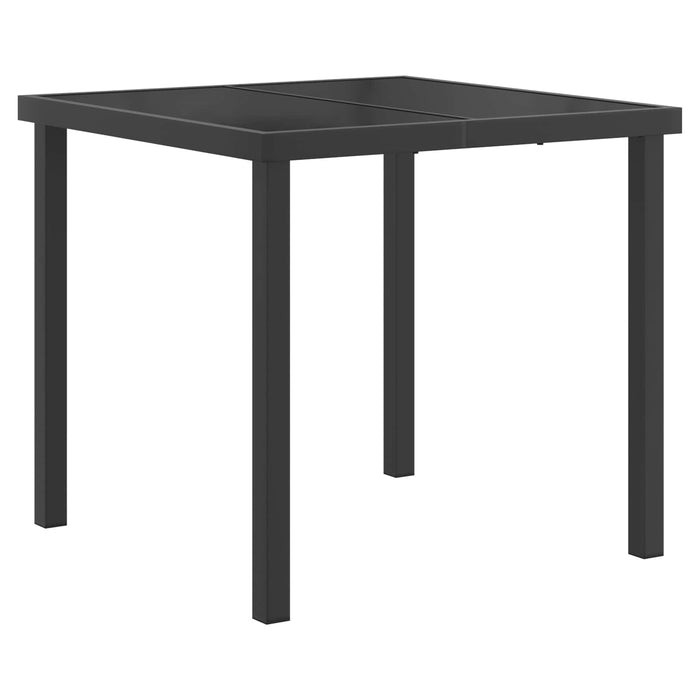 Set de masă pentru grădină 5 pcs Negru poliratan WALTI