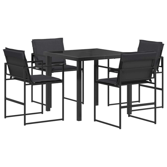 Set de masă pentru grădină 5 pcs Negru și gri închis - WALTI WALTI