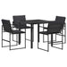 Set de masă pentru grădină 5 pcs Negru și gri închis - WALTI WALTI
