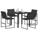 Set de masă pentru grădină 5 pcs Negru și gri închis - WALTI WALTI