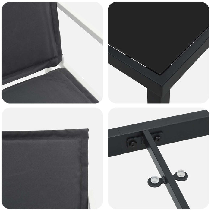 Set de masă pentru grădină 5 pcs Alb și antracit WALTI