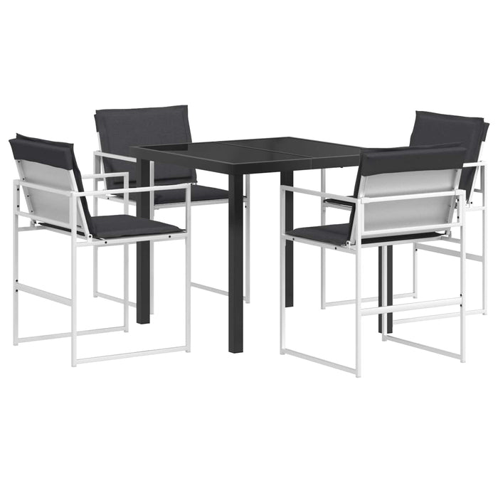 Set de masă pentru grădină 5 pcs Alb și antracit WALTI