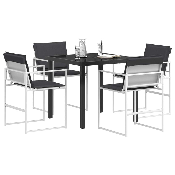 Set de masă pentru grădină 5 pcs Alb și antracit WALTI