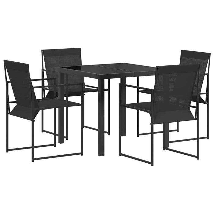 Set de masă pentru grădină 5 pcs Negru Textilene și Oțel - WALTI WALTI