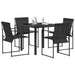 Set de masă pentru grădină 5 pcs Negru Textilene și Oțel - WALTI WALTI
